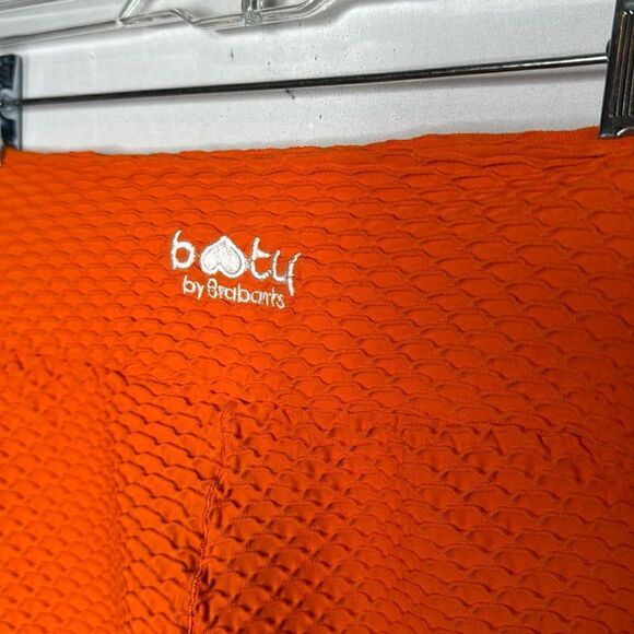 Booty By Brabants Croco Skin Orange Cropped Leggings and Sports Bra Set. One Sz. - Picture 7 of 11